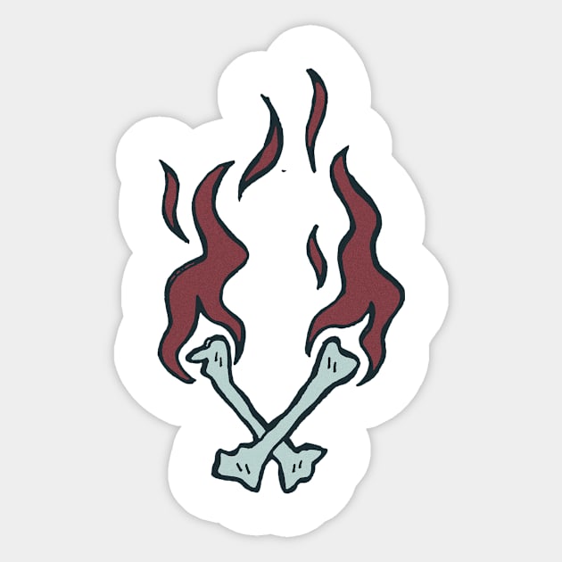 Bones on Fire. Sticker by runawayhog